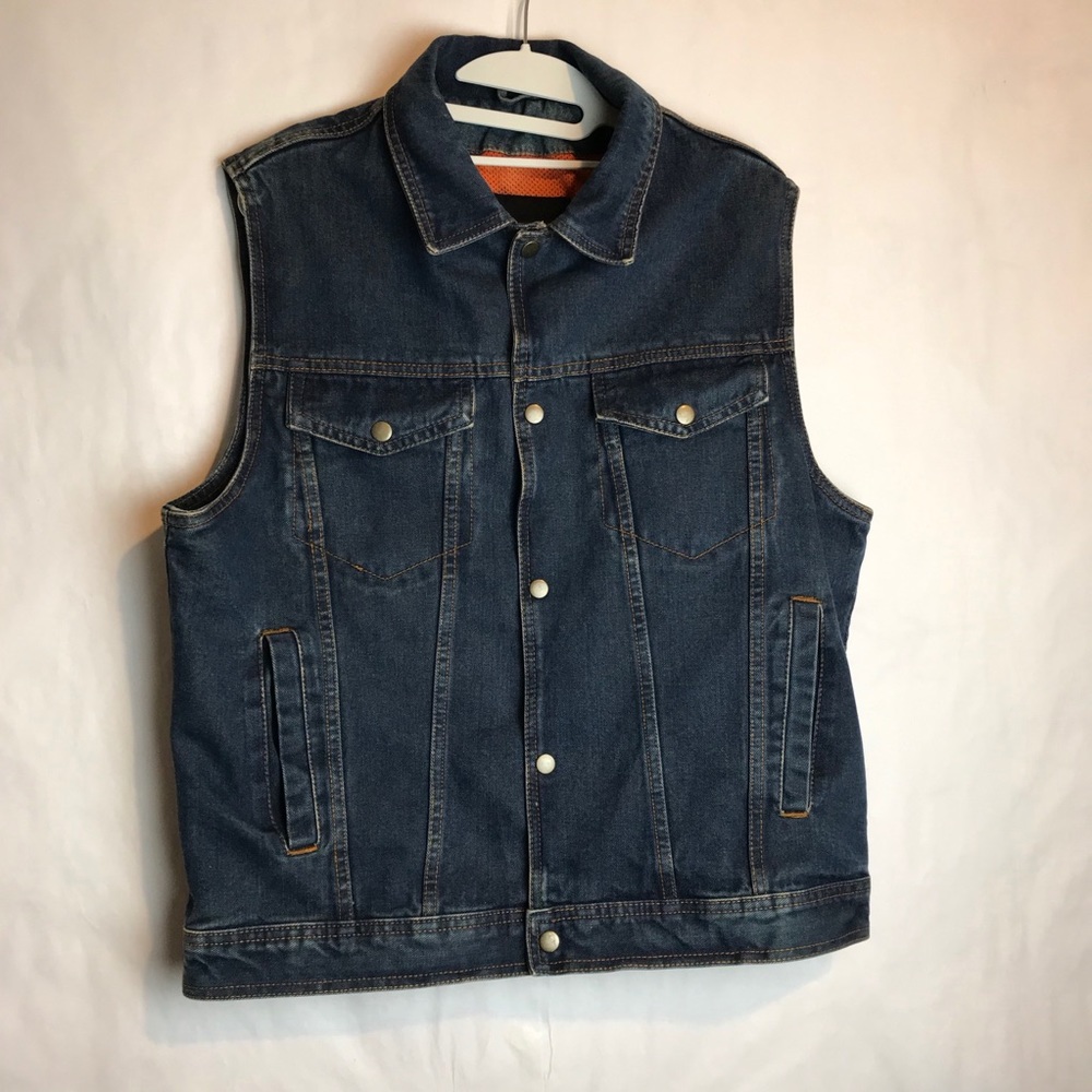 X ELEMENT MOTORCYCLE GEAR DENIM JEANS VEST SIZE M
